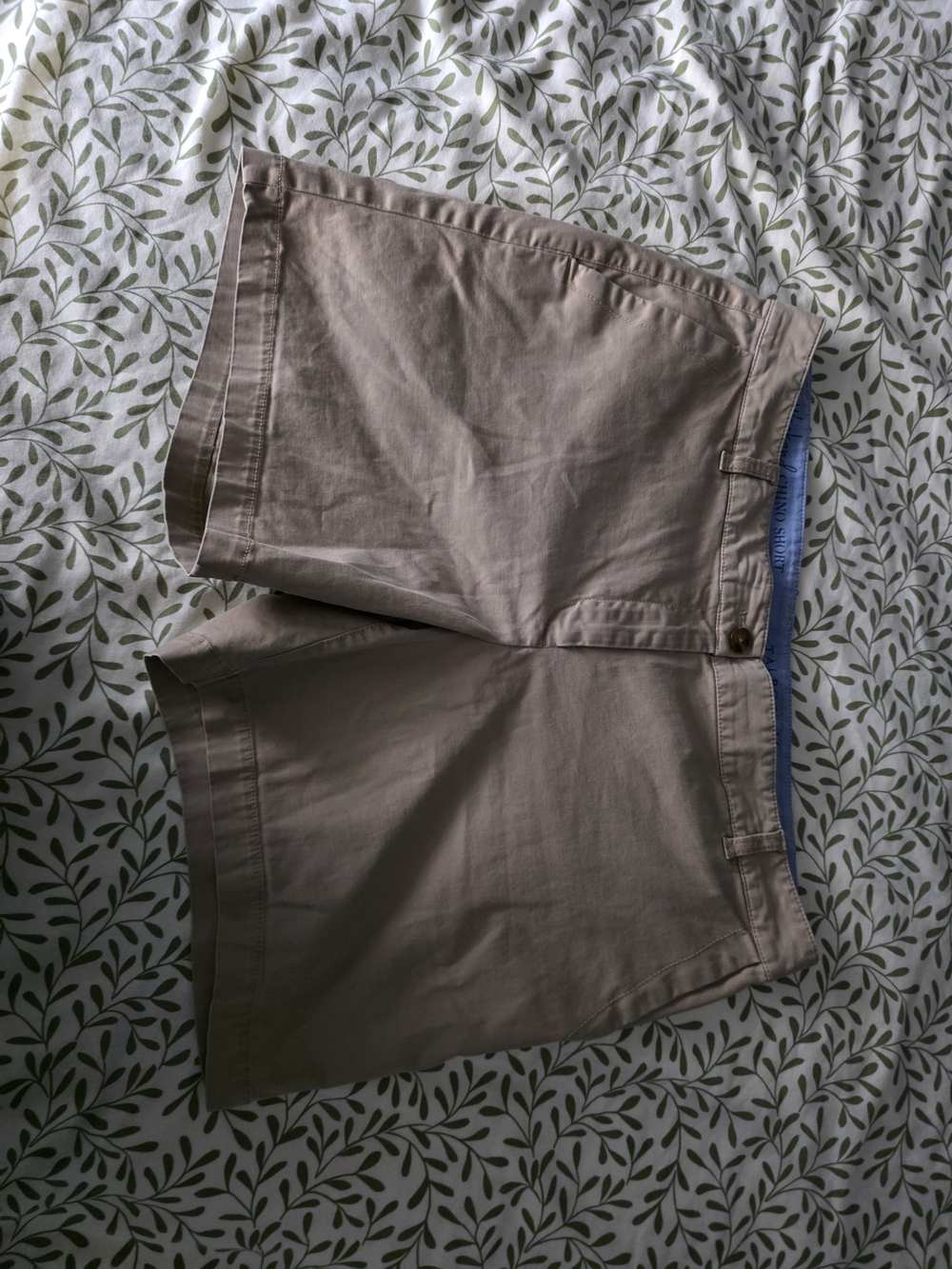 Talbots Khaki Flat-Front Cotton Shorts